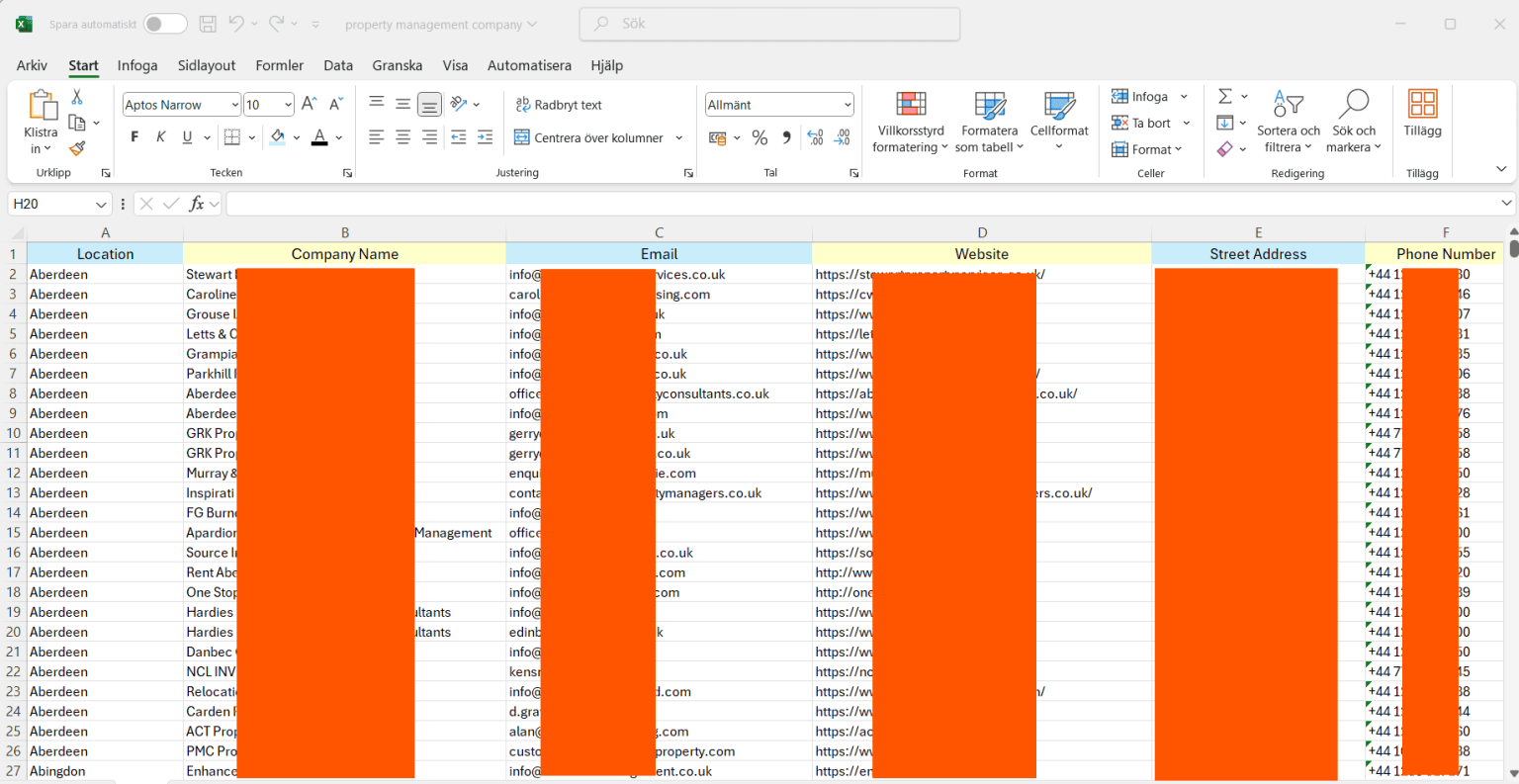 Propert Manager List United Kinfdom